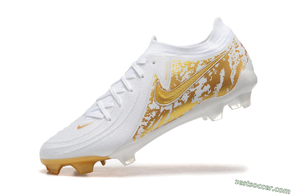 Nike Phantom Luna Elite NU FG Low-Tops Soccer Cleats - White/Gold 7