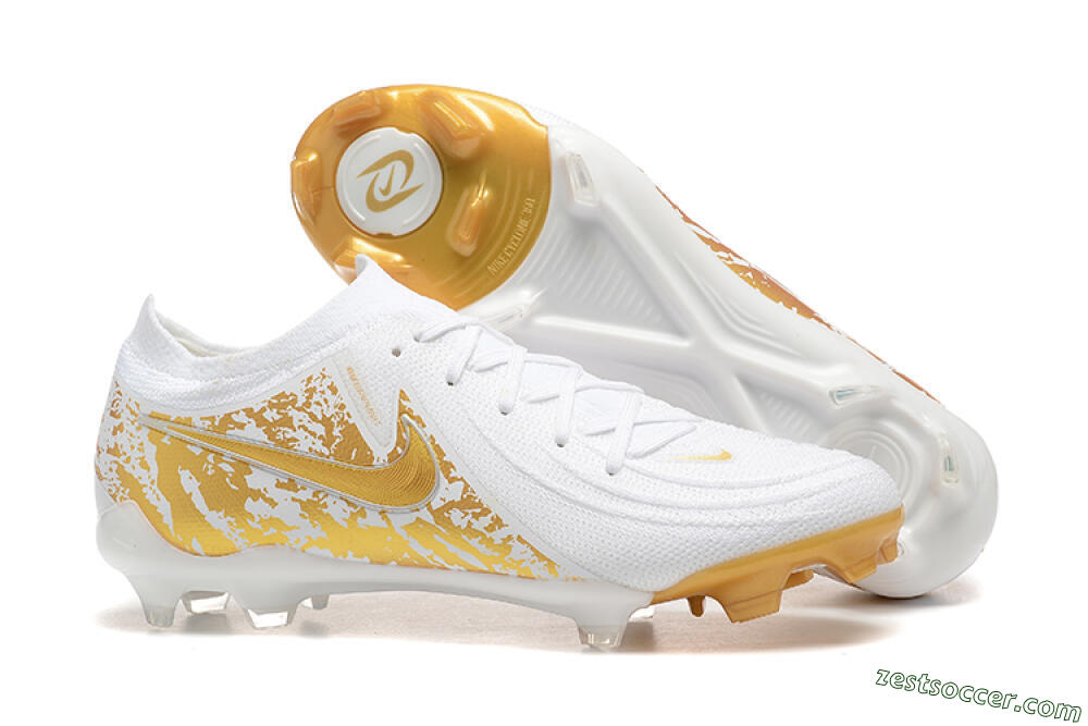 Nike Phantom Luna Elite NU FG Low-Tops Soccer Cleats - White/Gold 0