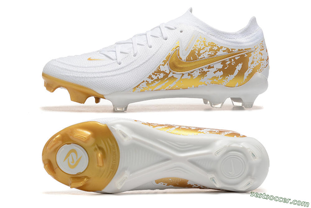 Nike Phantom Luna Elite NU FG Low-Tops Soccer Cleats - White/Gold 1
