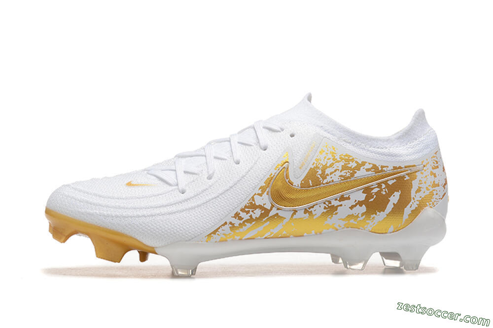 Nike Phantom Luna Elite NU FG Low-Tops Soccer Cleats - White/Gold 2