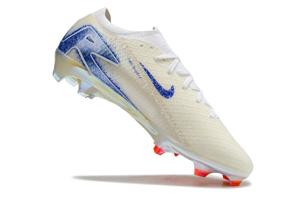 Nike Air Zoom Mercurial Vapor 16 Elite FG Low-Tops Soccer Cleats - Beige/Blue/Orange 4