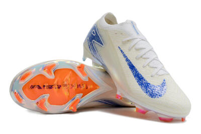 Nike Air Zoom Mercurial Vapor 16 Elite FG Low-Tops Soccer Cleats - Beige/Blue/Orange
