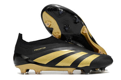 Adidas Predator Accuracy+ Laceless FG Low-Tops Soccer Cleats - Black/Gold