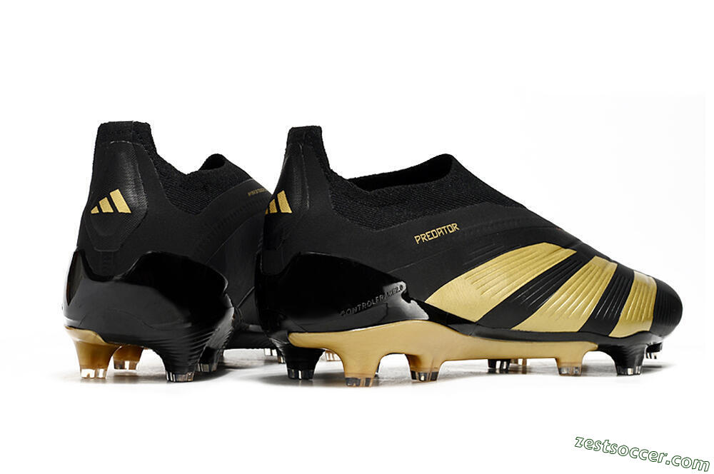 Adidas Predator Accuracy+ Laceless FG Low-Tops Soccer Cleats - Black/Gold 6
