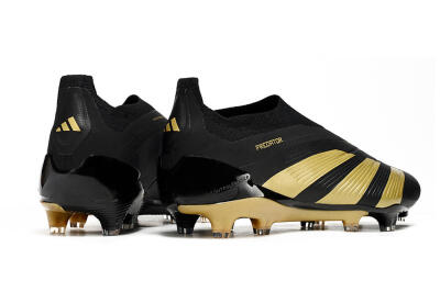 Adidas Predator Accuracy+ Laceless FG Low-Tops Soccer Cleats - Black/Gold
