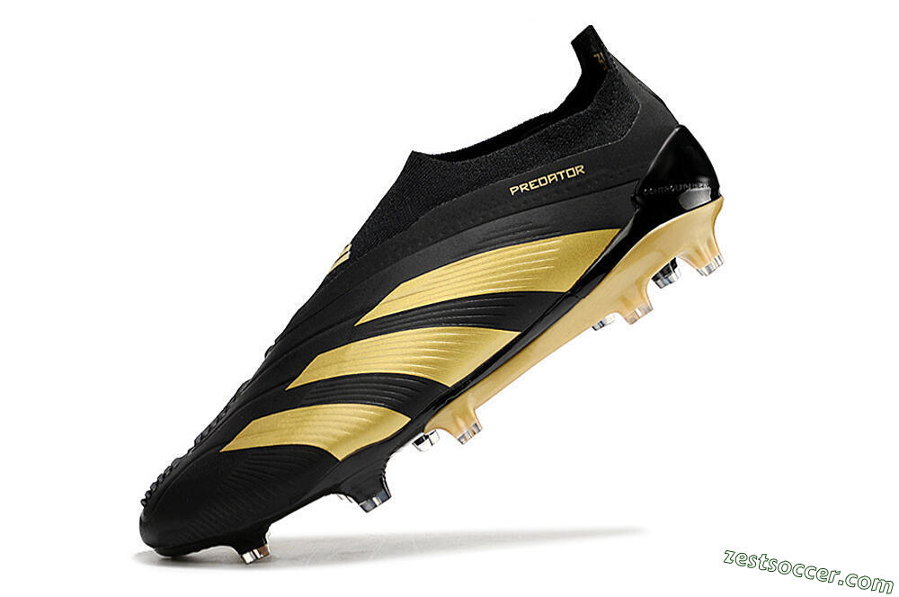 Adidas Predator Accuracy+ Laceless FG Low-Tops Soccer Cleats - Black/Gold 5