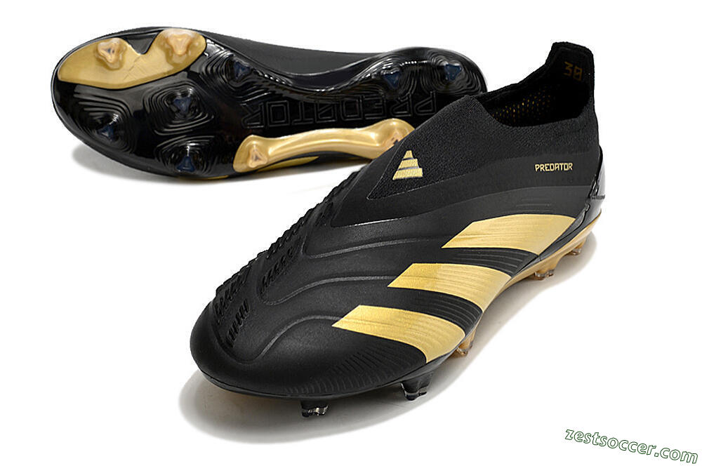 Adidas Predator Accuracy+ Laceless FG Low-Tops Soccer Cleats - Black/Gold 3