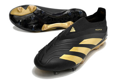 Adidas Predator Accuracy+ Laceless FG Low-Tops Soccer Cleats - Black/Gold