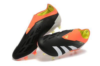 Adidas Predator Accuracy+ Laceless FG Low-Tops Soccer Cleats - Black/White/Orange