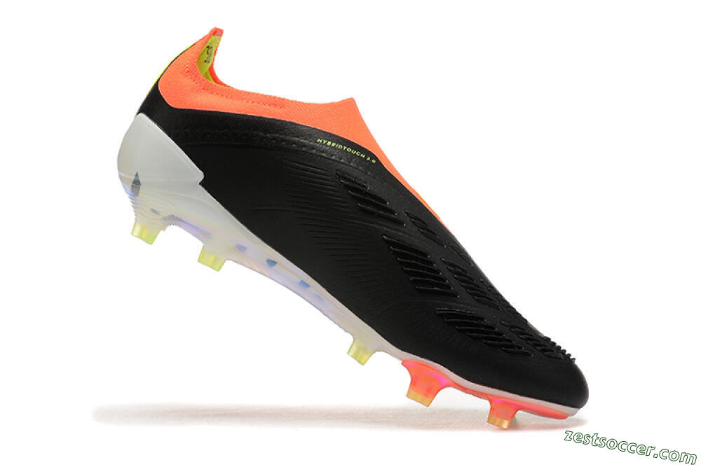 Adidas Predator Accuracy+ Laceless FG Low-Tops Soccer Cleats - Black/White/Orange 6
