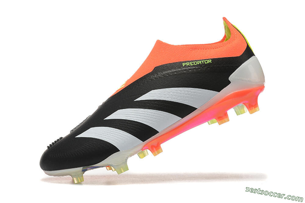 Adidas Predator Accuracy+ Laceless FG Low-Tops Soccer Cleats - Black/White/Orange 7