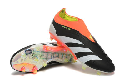 Adidas Predator Accuracy+ Laceless FG Low-Tops Soccer Cleats - Black/White/Orange