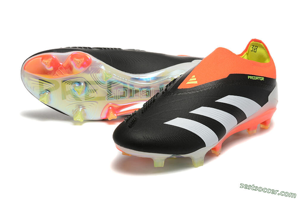 Adidas Predator Accuracy+ Laceless FG Low-Tops Soccer Cleats - Black/White/Orange 3