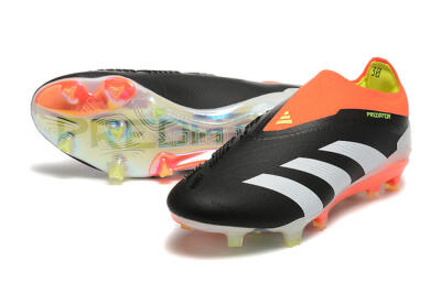 Adidas Predator Accuracy+ Laceless FG Low-Tops Soccer Cleats - Black/White/Orange