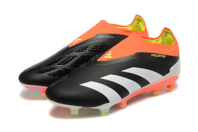 Adidas Predator Accuracy+ Laceless FG Low-Tops Soccer Cleats - Black/White/Orange