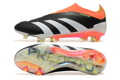 Adidas Predator Accuracy+ Laceless FG Low-Tops Soccer Cleats - Black/White/Orange