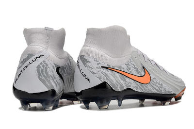 Nike Phantom Luna Elite NU FG High-Tops Soccer Cleats - Grey/Orange/Black