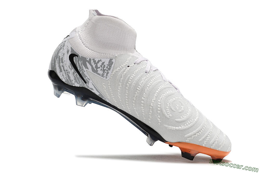 Nike Phantom Luna Elite NU FG High-Tops Soccer Cleats - Grey/Orange/Black 4