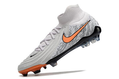 Nike Phantom Luna Elite NU FG High-Tops Soccer Cleats - Grey/Orange/Black