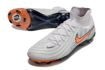 Nike Phantom Luna Elite NU FG High-Tops Soccer Cleats - Grey/Orange/Black