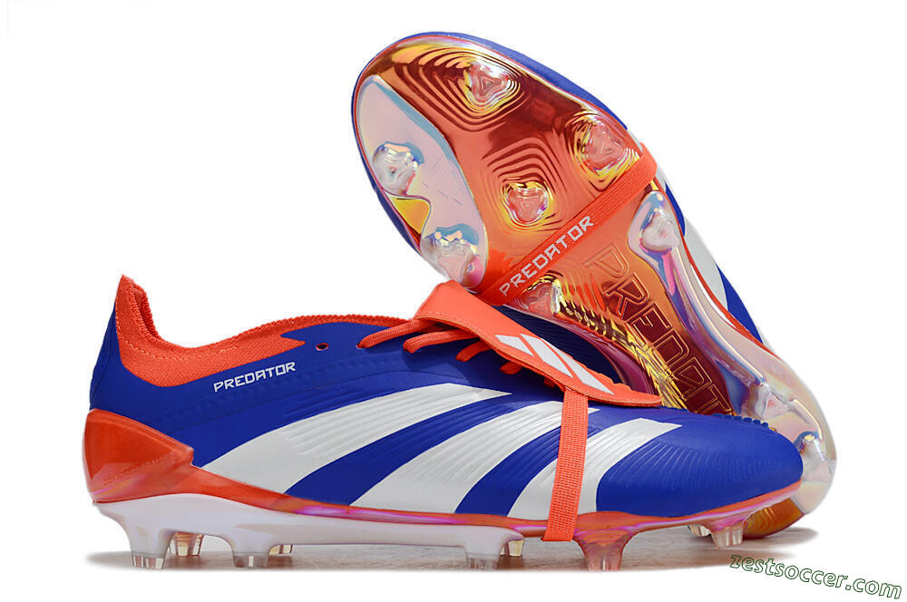 Adidas Predator Elite Foldover Tongue FG Low-Tops Soccer Cleats - Blue/White/Red 0