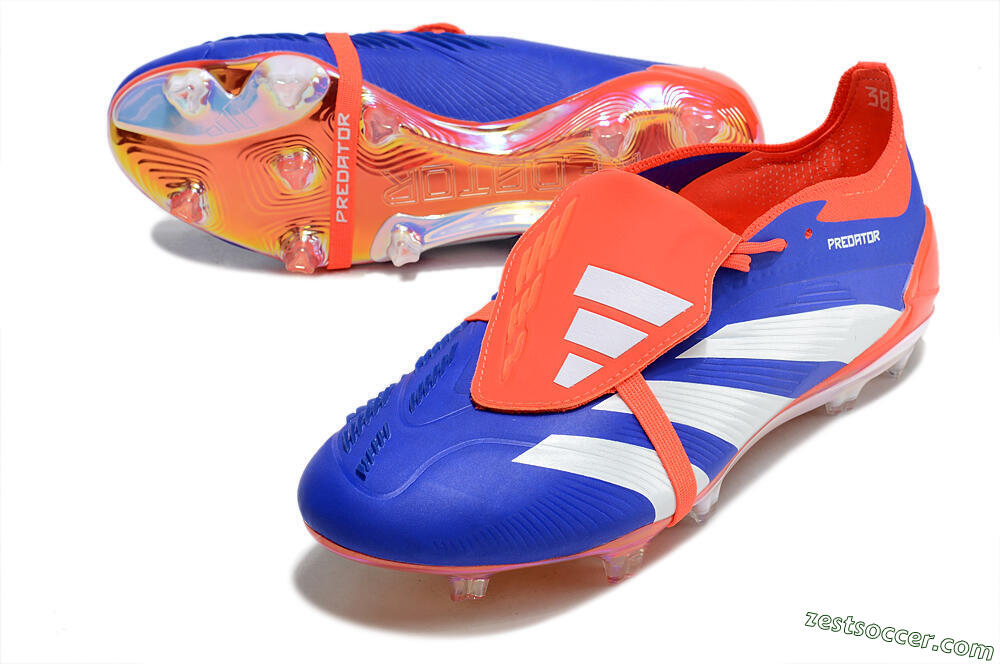 Adidas Predator Elite Foldover Tongue FG Low-Tops Soccer Cleats - Blue/White/Red 3