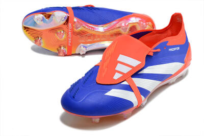 Adidas Predator Elite Foldover Tongue FG Low-Tops Soccer Cleats - Blue/White/Red