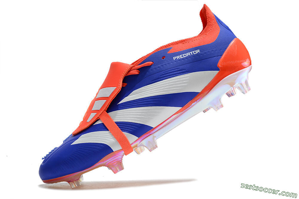 Adidas Predator Elite Foldover Tongue FG Low-Tops Soccer Cleats - Blue/White/Red 5