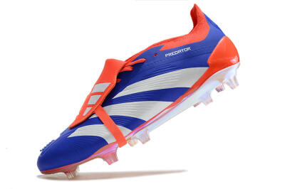 Adidas Predator Elite Foldover Tongue FG Low-Tops Soccer Cleats - Blue/White/Red