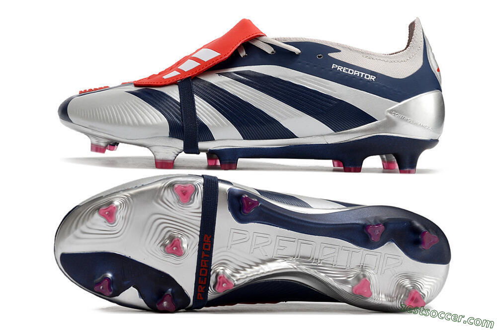 Adidas Predator Elite Foldover Tongue FG Low-Tops Soccer Cleats - Silver/Black/Red 1