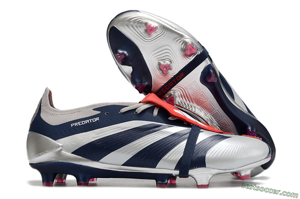 Adidas Predator Elite Foldover Tongue FG Low-Tops Soccer Cleats - Silver/Black/Red 0