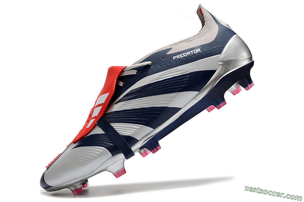 Adidas Predator Elite Foldover Tongue FG Low-Tops Soccer Cleats - Silver/Black/Red 4