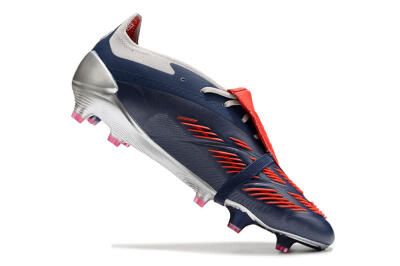 Adidas Predator Elite Foldover Tongue FG Low-Tops Soccer Cleats - Silver/Black/Red