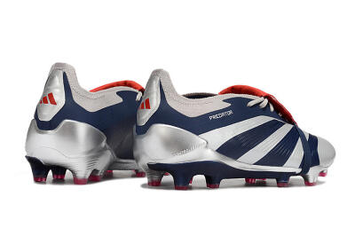 Adidas Predator Elite Foldover Tongue FG Low-Tops Soccer Cleats - Silver/Black/Red