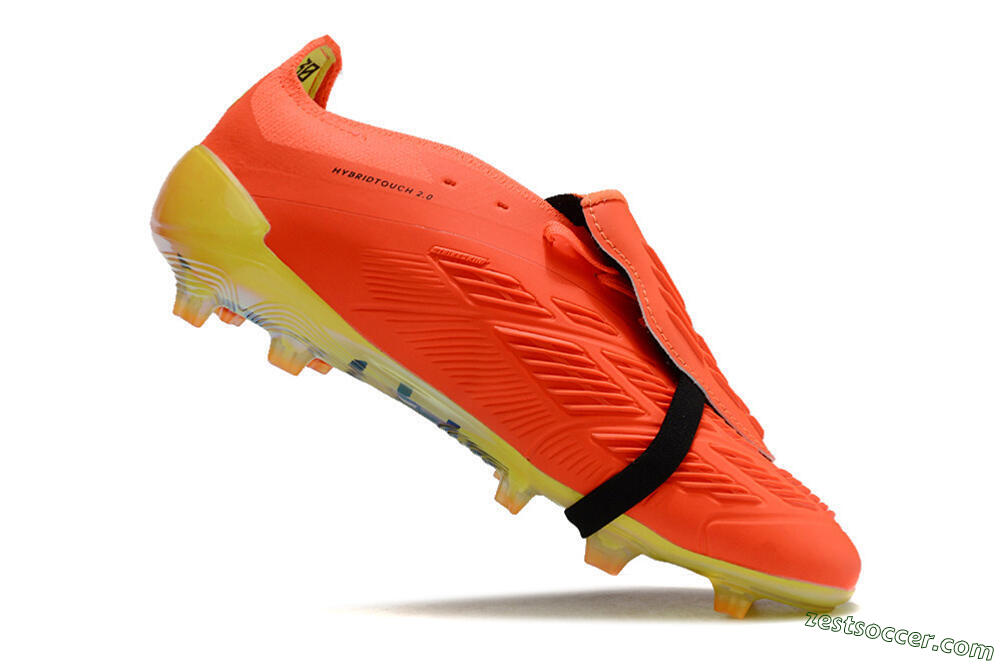Adidas Predator Elite Foldover Tongue FG Low-Tops Soccer Cleats - Red/Black/Yellow 4