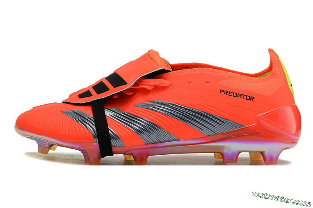 Adidas Predator Elite Foldover Tongue FG Low-Tops Soccer Cleats - Red/Black/Yellow 2