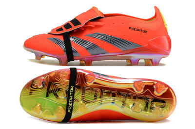 Adidas Predator Elite Foldover Tongue FG Low-Tops Soccer Cleats - Red/Black/Yellow