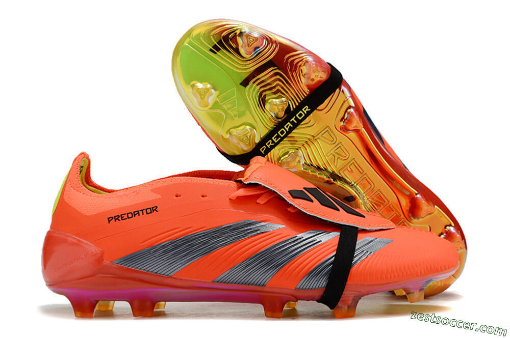 Adidas Predator Elite Foldover Tongue FG Low-Tops Soccer Cleats - Red/Black/Yellow 0