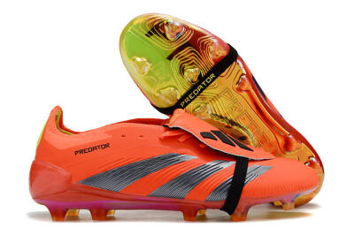 Adidas Predator Elite Foldover Tongue FG Low-Tops Soccer Cleats - Red/Black/Yellow