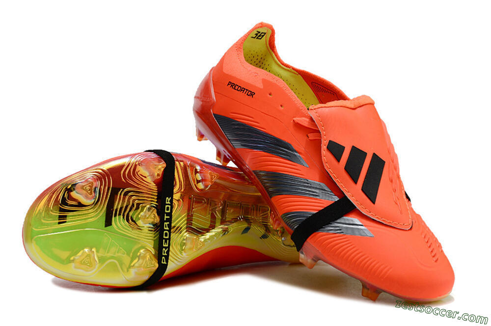 Adidas Predator Elite Foldover Tongue FG Low-Tops Soccer Cleats - Red/Black/Yellow 3