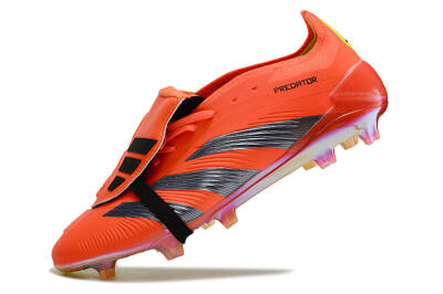 Adidas Predator Elite Foldover Tongue FG Low-Tops Soccer Cleats - Red/Black/Yellow