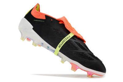 Adidas Predator Elite Foldover Tongue FG Low-Tops Soccer Cleats - Black/White/Orange