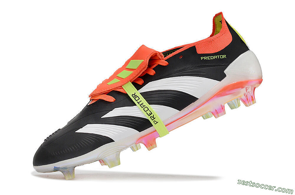 Adidas Predator Elite Foldover Tongue FG Low-Tops Soccer Cleats - Black/White/Orange 5