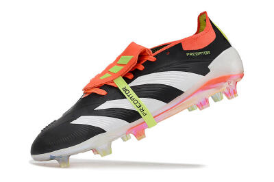 Adidas Predator Elite Foldover Tongue FG Low-Tops Soccer Cleats - Black/White/Orange