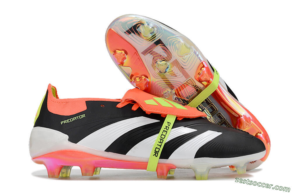 Adidas Predator Elite Foldover Tongue FG Low-Tops Soccer Cleats - Black/White/Orange 0
