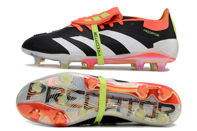 Adidas Predator Elite Foldover Tongue FG Low-Tops Soccer Cleats - Black/White/Orange