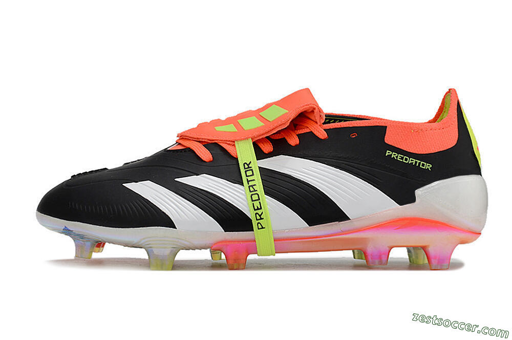 Adidas Predator Elite Foldover Tongue FG Low-Tops Soccer Cleats - Black/White/Orange 2