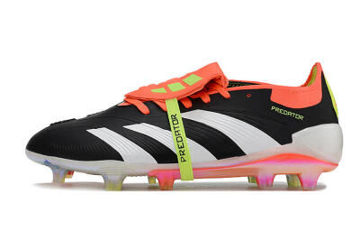 Adidas Predator Elite Foldover Tongue FG Low-Tops Soccer Cleats - Black/White/Orange