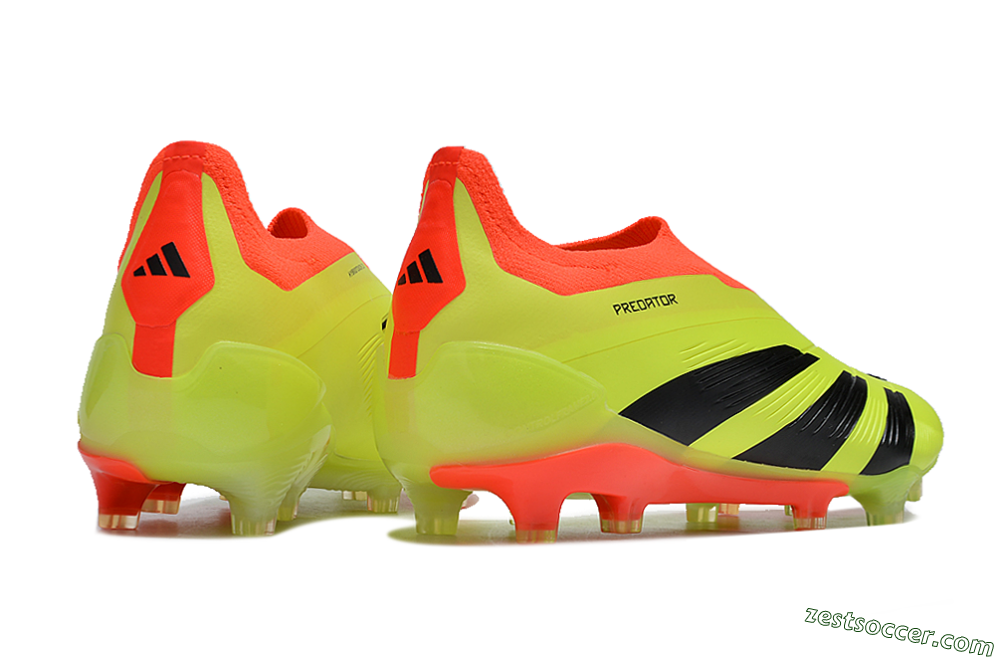 Adidas Predator Accuracy+ Laceless FG Low-Tops Soccer Cleats - Yellow/Black/Orange 6