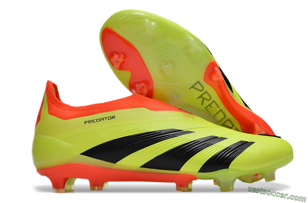 Adidas Predator Accuracy+ Laceless FG Low-Tops Soccer Cleats - Yellow/Black/Orange 0